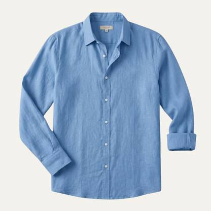 Men's Linen Beach Shirt Lightweight Summer Beige
