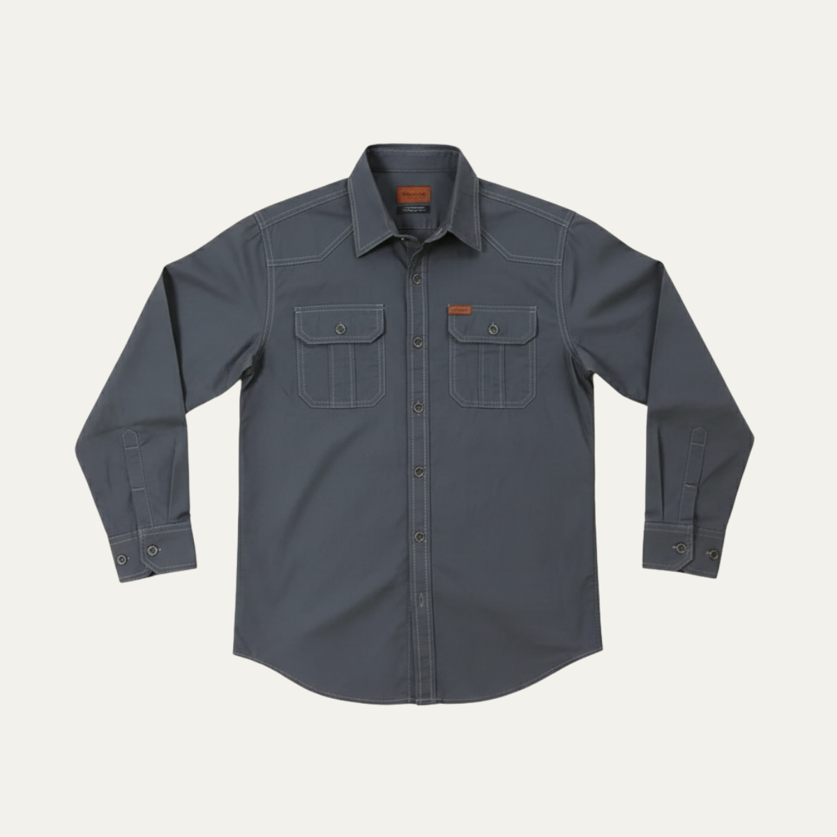 Men's Soft Cargo Shirt Multi Pocket Solid Color Cotton