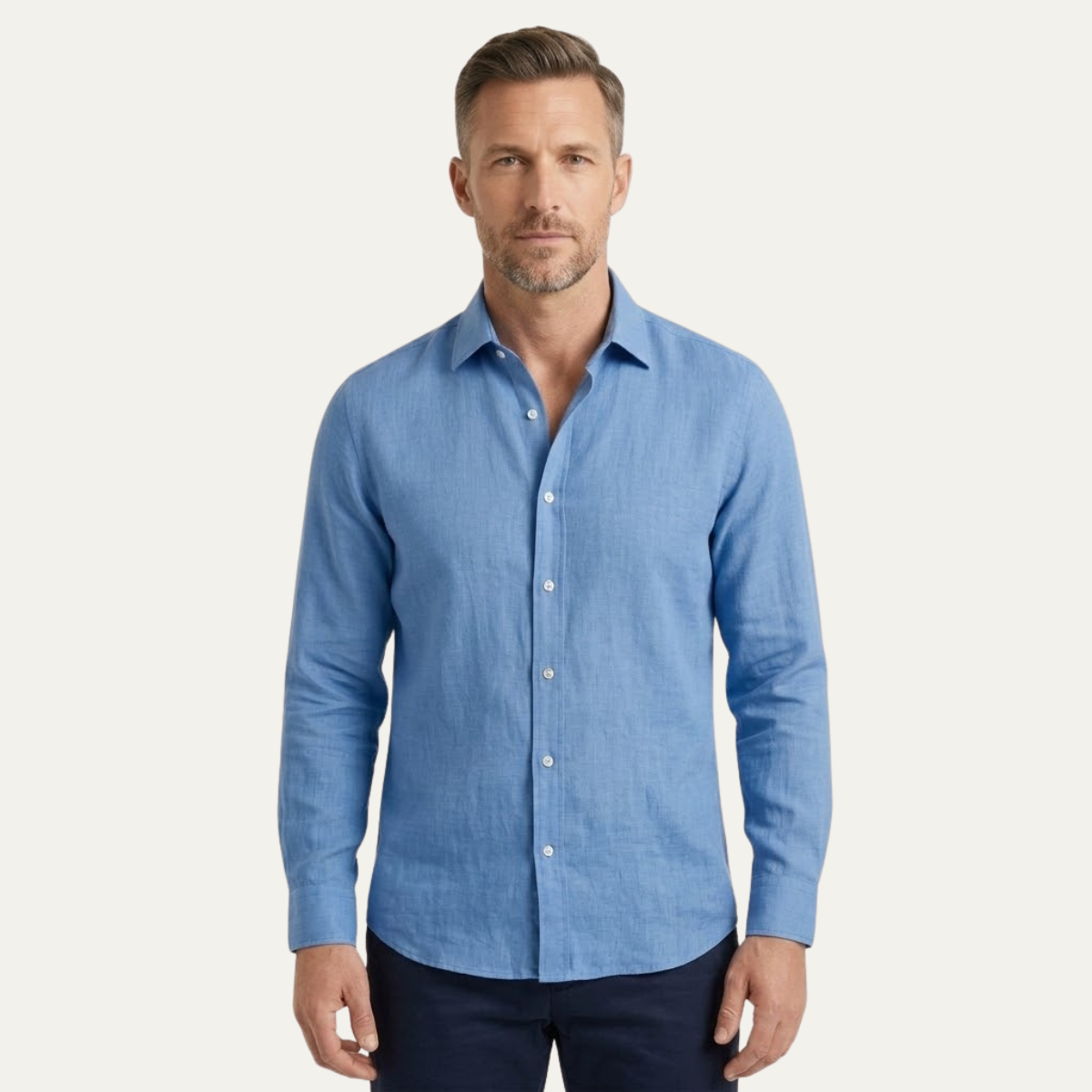 Men's Linen Beach Shirt Lightweight Summer Beige