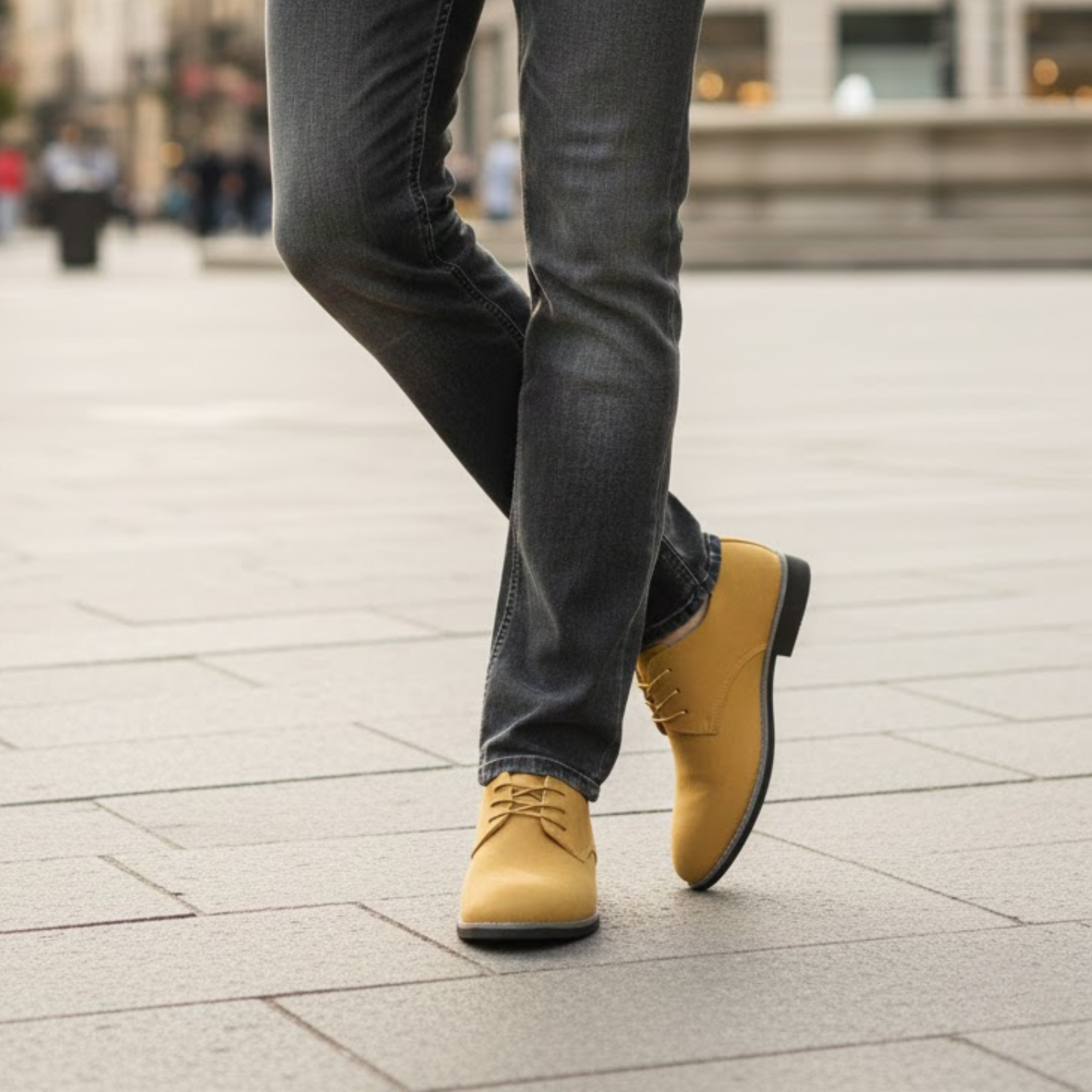 Casual Men Frosted Leather Shoes Rubber Surface