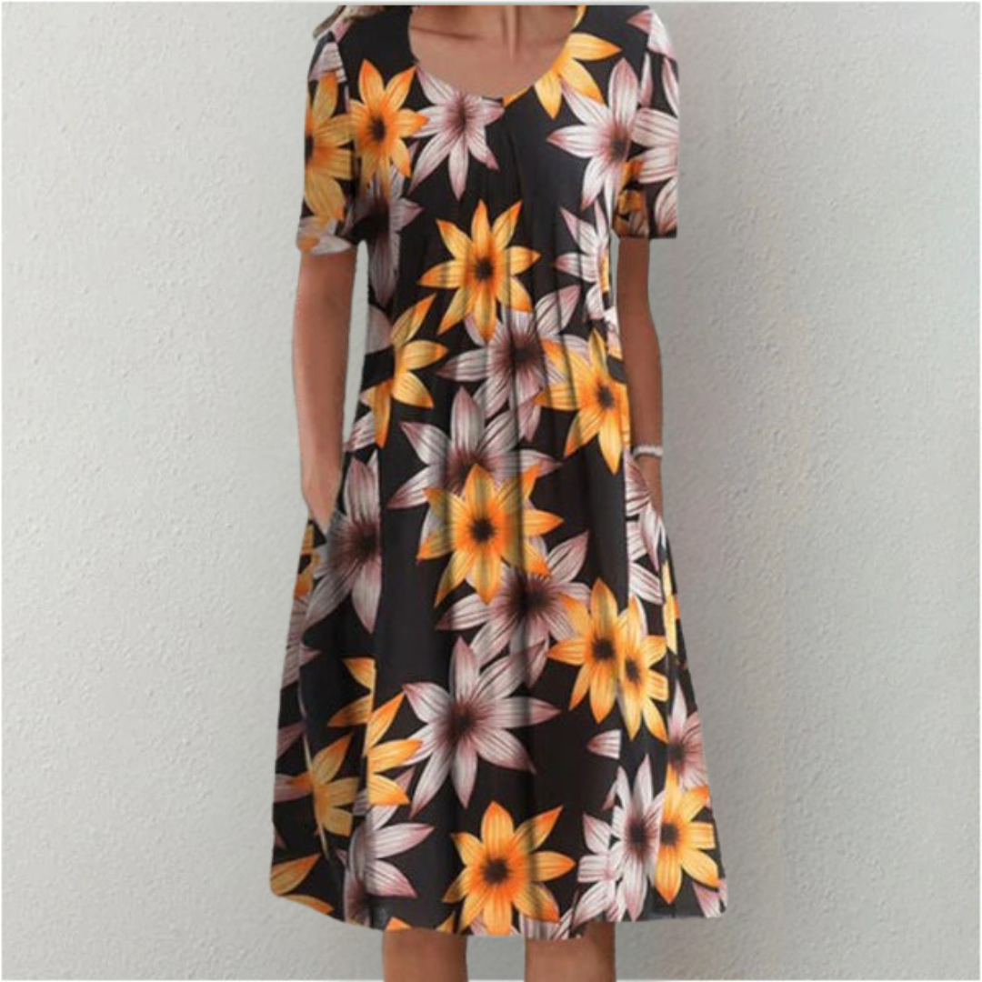Women's Floral Casual Dress With Pockets