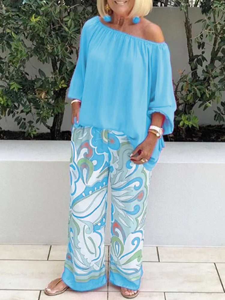 Women's Off Shoulder Two Piece Set