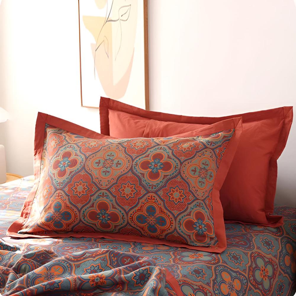 Cotton Reversible Coverlet Embroidery White