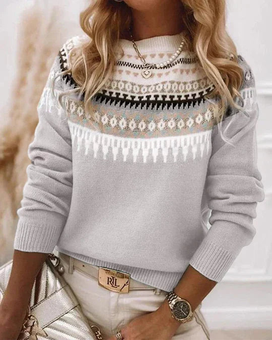 Women's Long Sleeved Printed Sweater - 
Fashinoza