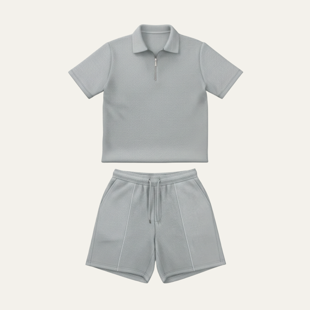 Men's Casual Summer Set Shirt And Shorts Solid Color