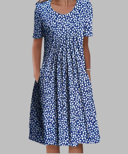 Women's Short Sleeve Floral Print Dress