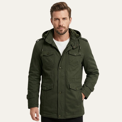 Men's Fleece Lined Hooded Winter Parka Jacket