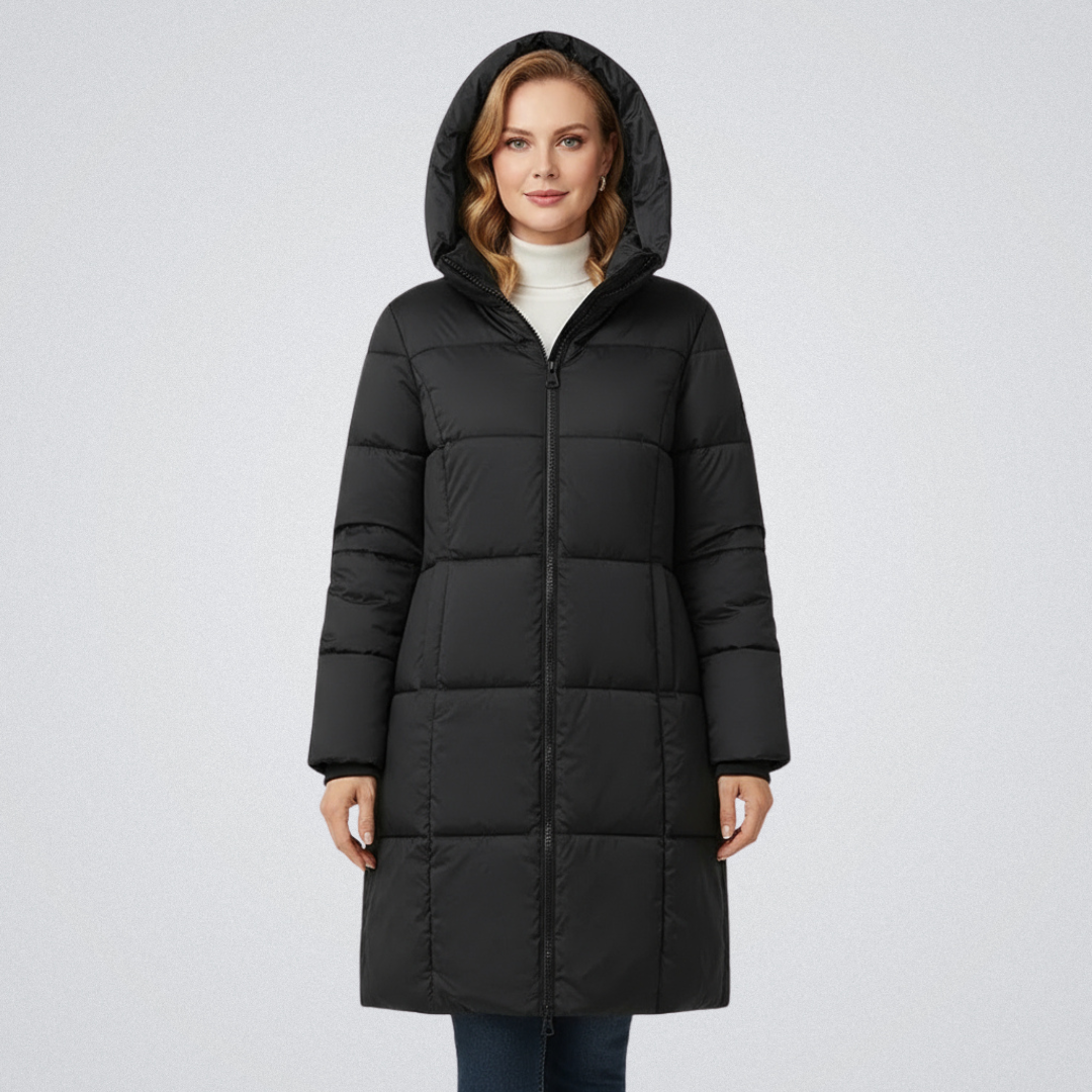 Hooded Longline Quilted Puffer Coat