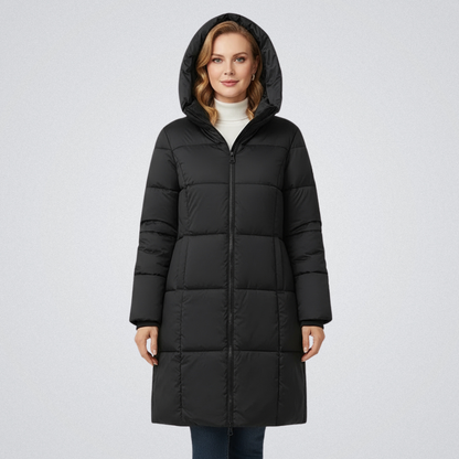 Hooded Longline Quilted Puffer Coat