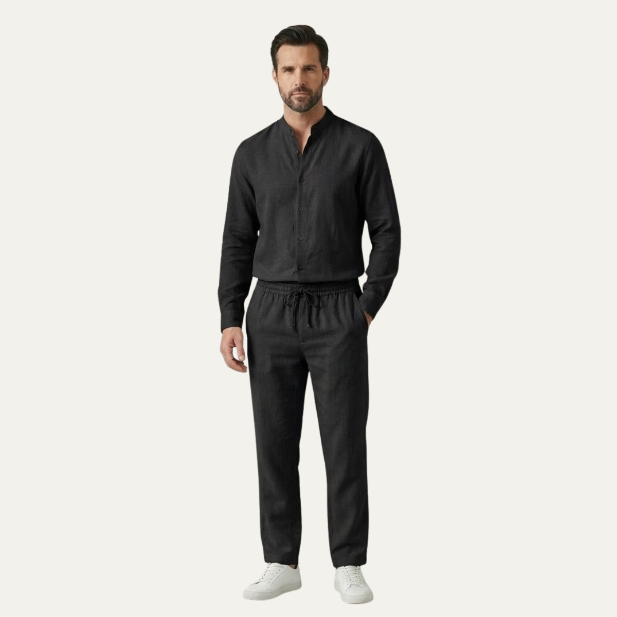 Men's Cotton Linen Casual Shirt Pants Set