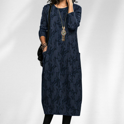 Women's Long Sleeve Printed Winter Dress