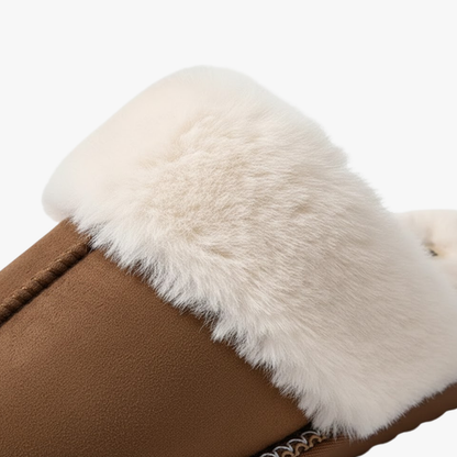 Smile Pop Winter Fur Cotton Slippers Women Soft Comfort Fuzzy Bedroom Slides
