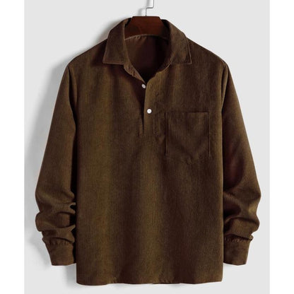 Relaxed Fit Collared Pullover Shirt for Men – Casual Comfort & Style Caliboot