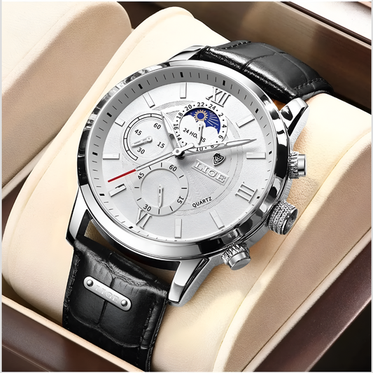 Men's Classic Watch 42mm Leather Strap - Fashinoza