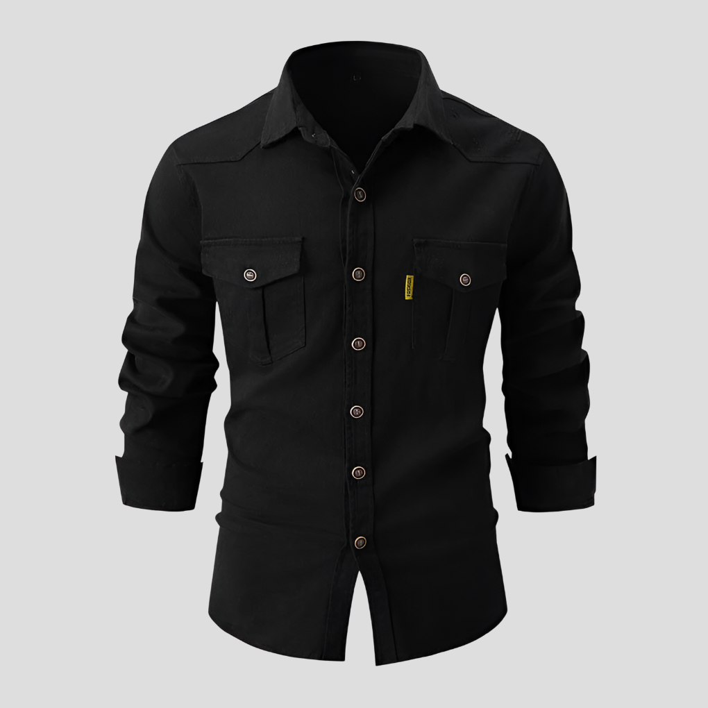Mens Casual Button Down Shirt Durable Cotton