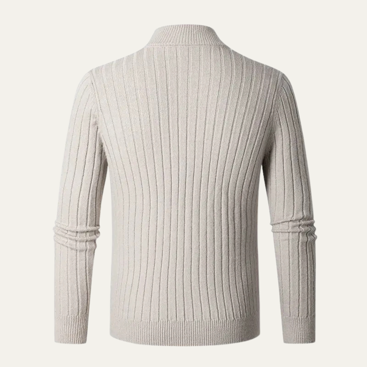 Men's Knitted Ribbed Sweater Half Zip Navy