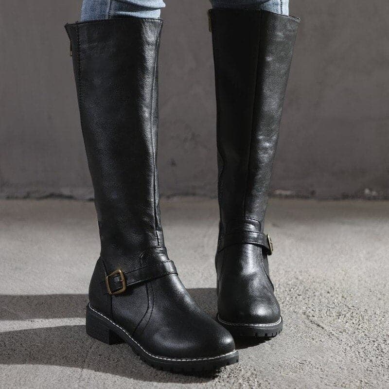 Claire | Classic Buckle Knee-High Boots for Women