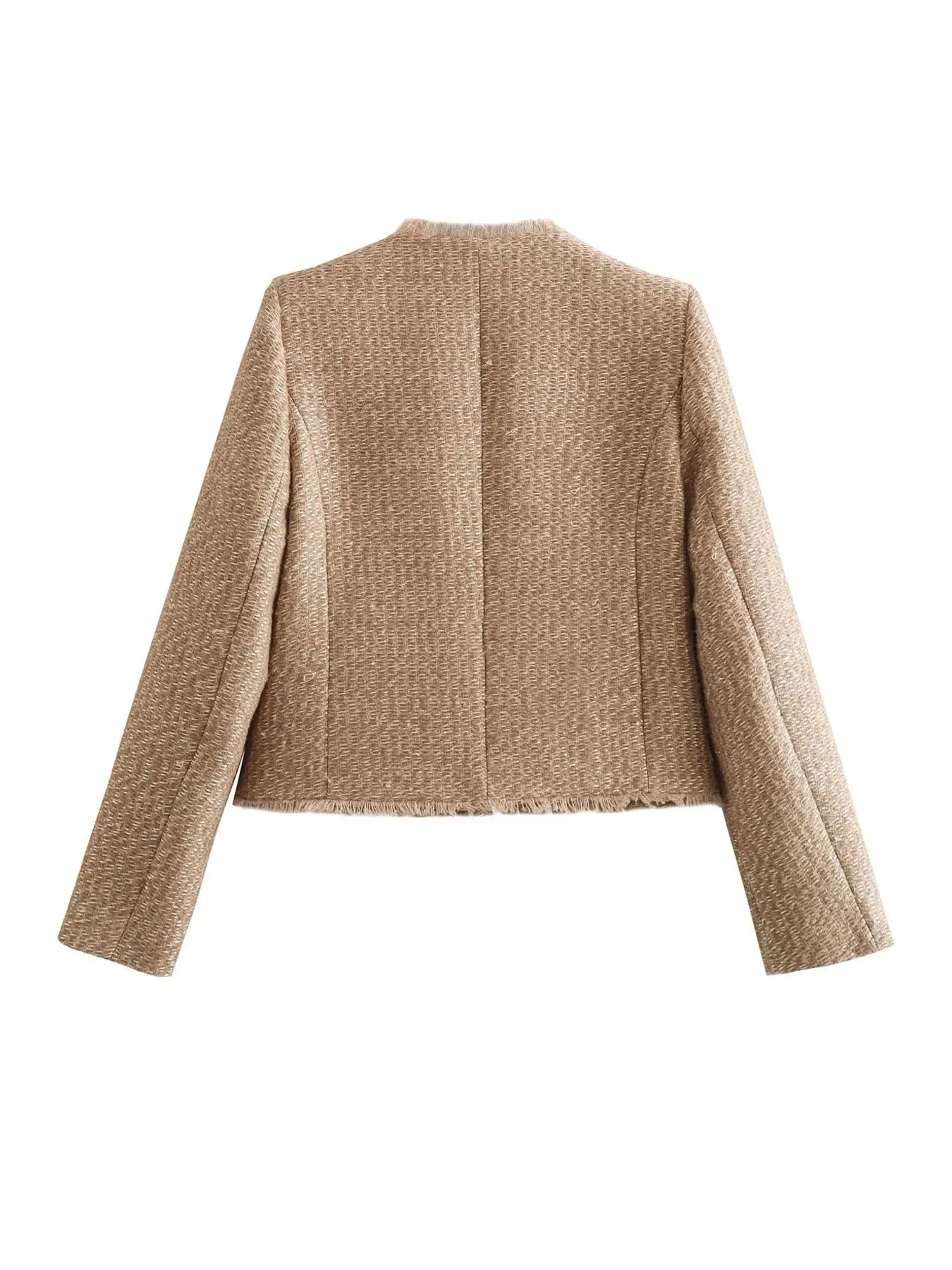 Clara | Short Tweed Blazer Spring Jacket with Buttons for Women