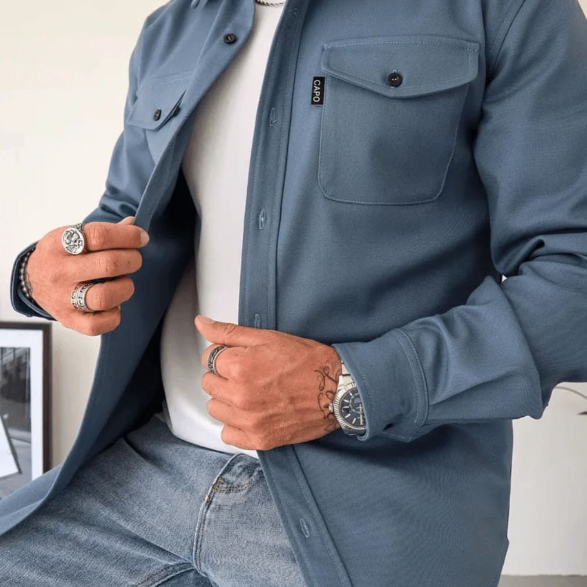 Men's Casual Shirt Jacket Cotton Overshirt