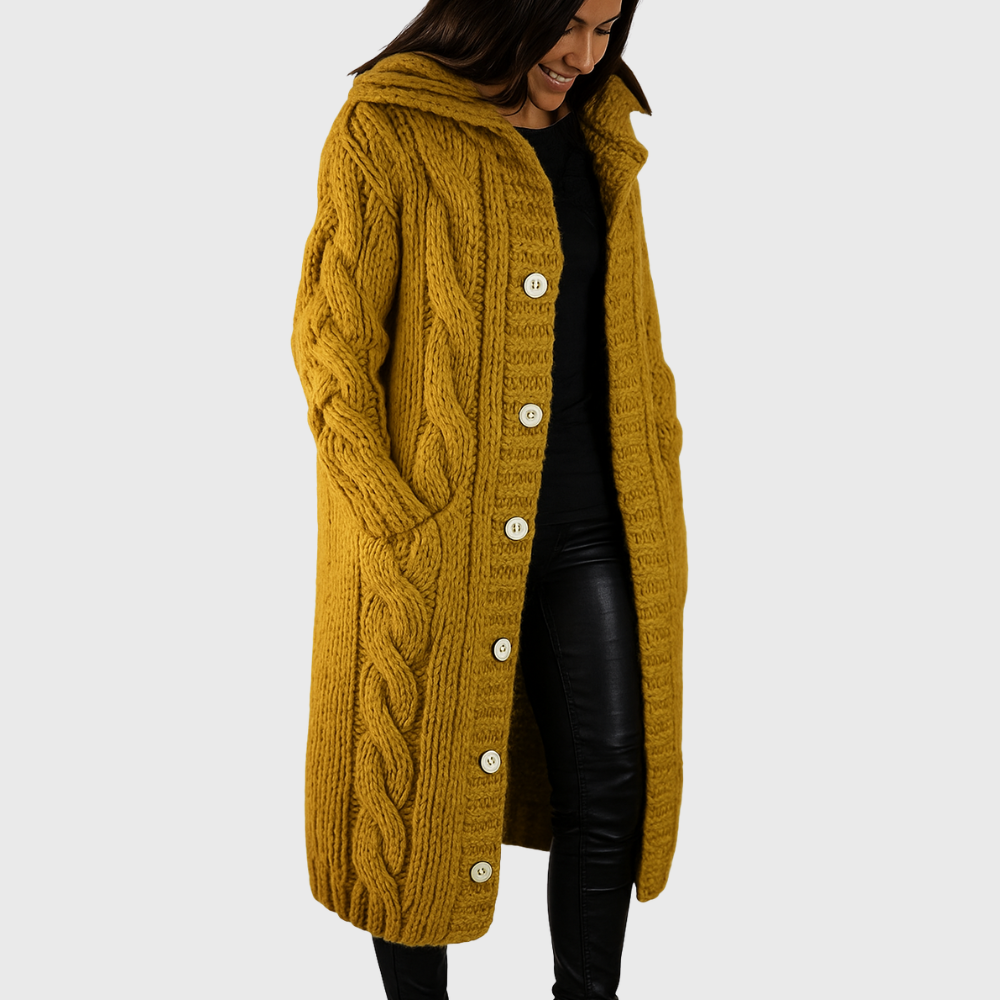 Women's Knitted Button Front Coat