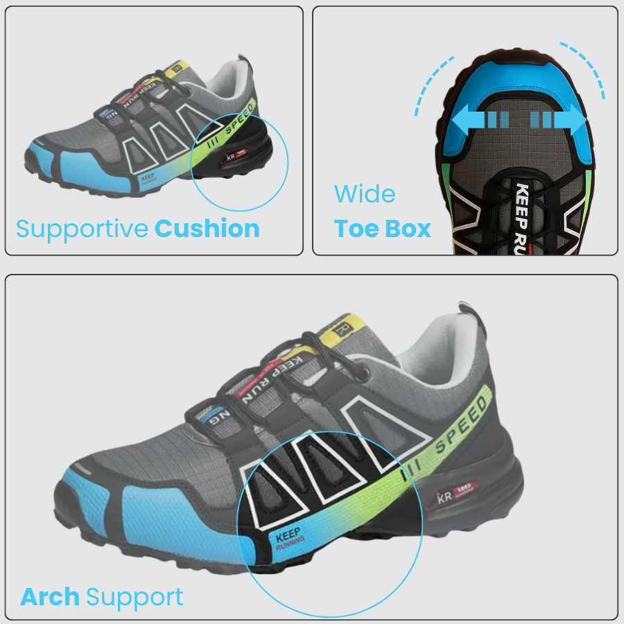 Orthopedic Hiking Shoes for Women and Men Waterproof Lace-Up Walking Sneakers
