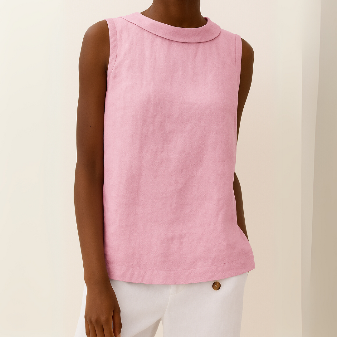 Women's Sleeveless Roll Collar
