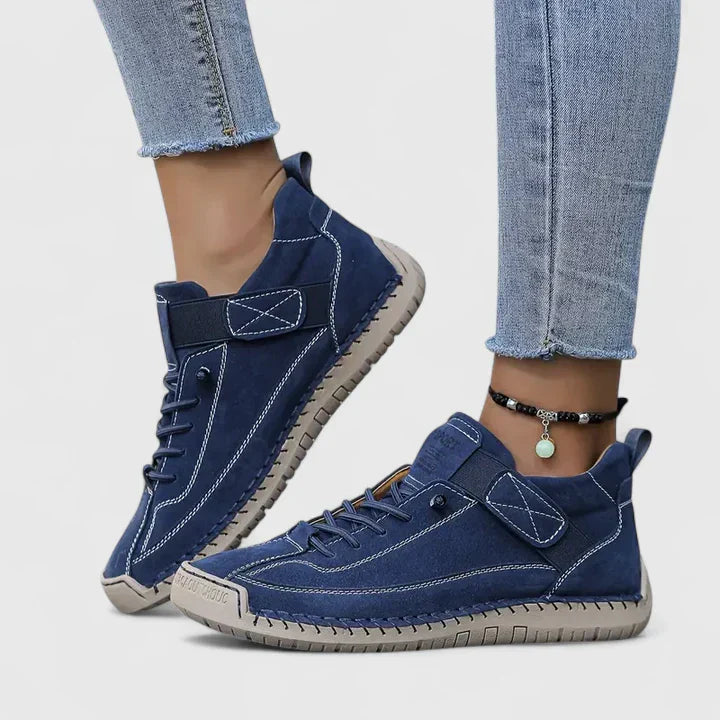 Orthopedic Stitched Strap High-Top Sneakers