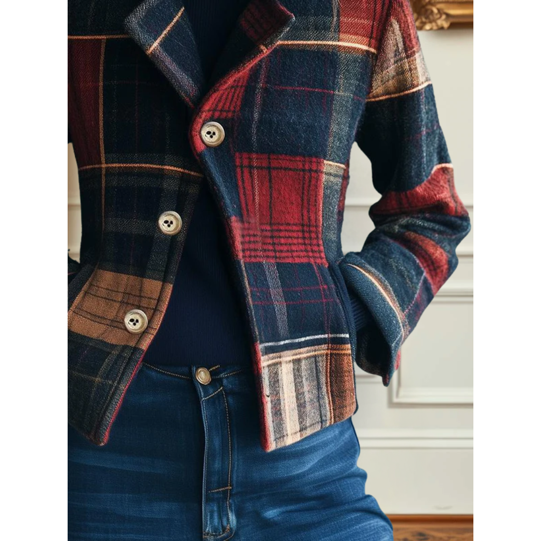 Women's Plaid Slim Fit Jacket