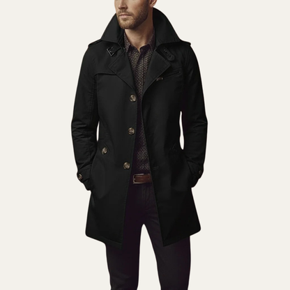 Stromboli Men's Slim Single Breasted Trench Coat