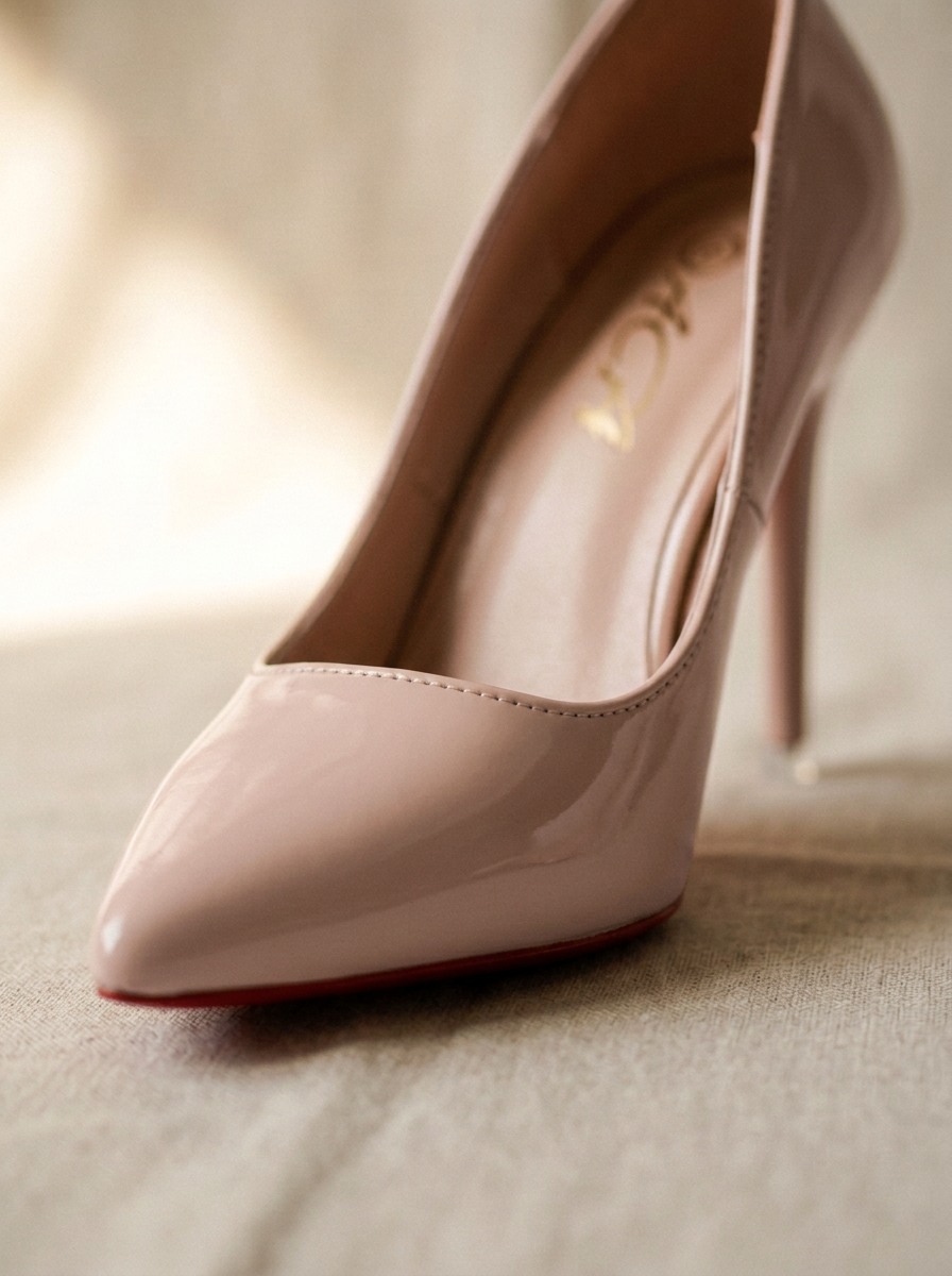 Women's Stiletto Pumps Glossy Pointed Toe Black