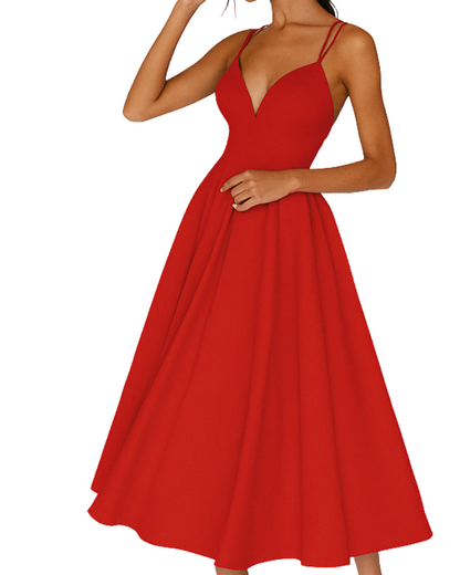 Bella | Women Wedding Guest Strappy Midi Dress