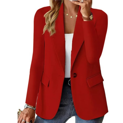 Women's Slim Fit Blazer Long Sleeve Buckle Fastener