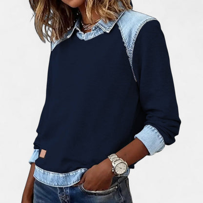 Women's Collared Long Sleeve Sweater