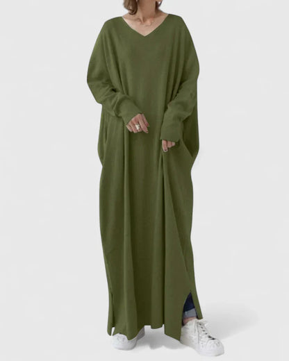 Women’s Long Sleeve V-Neck Maxi Dress