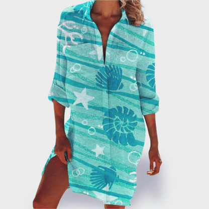 Women's Floral Draped Sundress Casual Summer Dress
