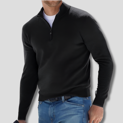 Men's Cotton Sweater Zipper Collar