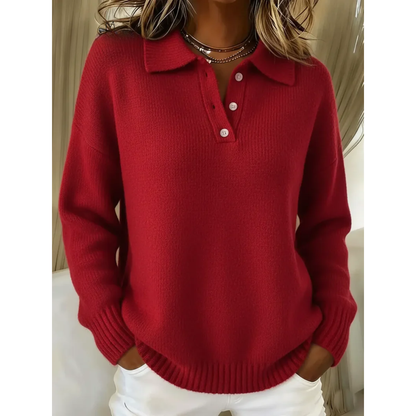 Women’s Soft Knit Polo Neck Sweater