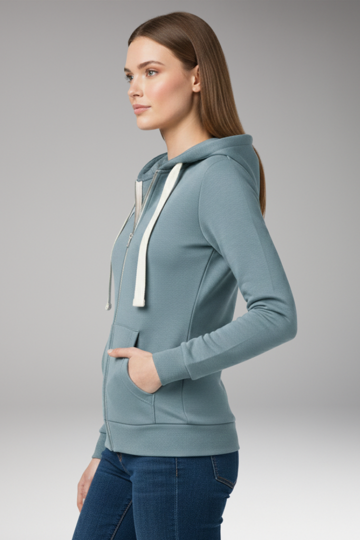 Women's Zipper Hoodie with Front Pockets