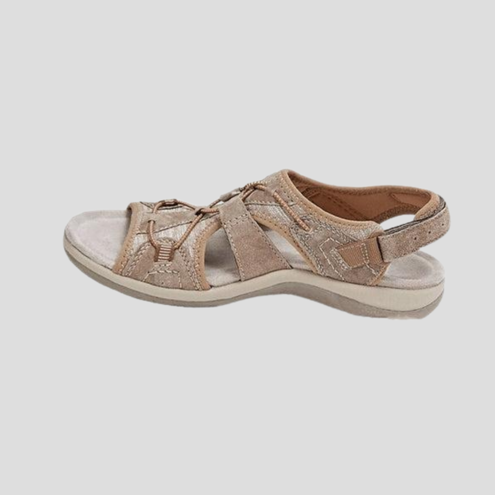 Women's Strappy Sandals Leather Brown