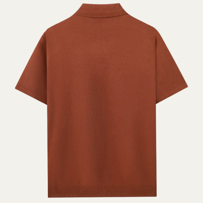 Men's Striped Knit Polo Shirt Casual Retro Style
