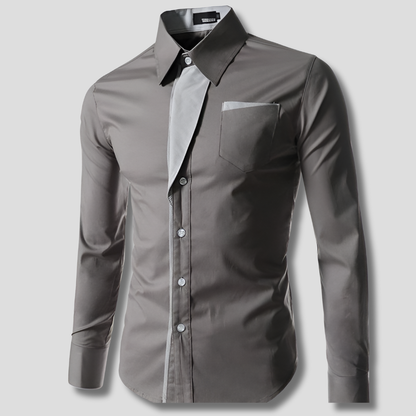 Men's Cotton Long Sleeve Dress Shirt Classic Design - Fashinoza