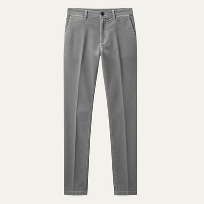 Men's Corduroy Pants Elastic Waist Casual Brown