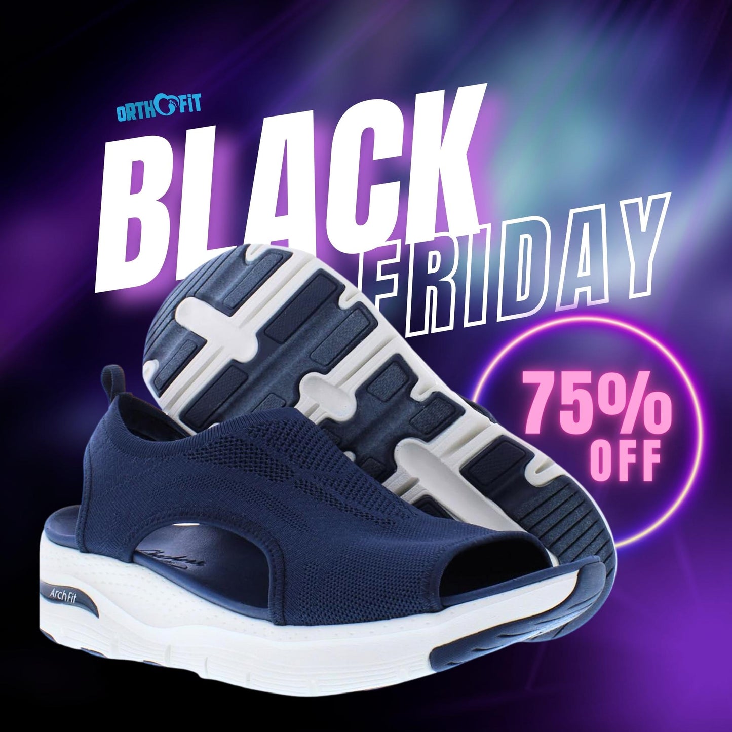 Orthopedic Sandals Black - 
Fashinoza