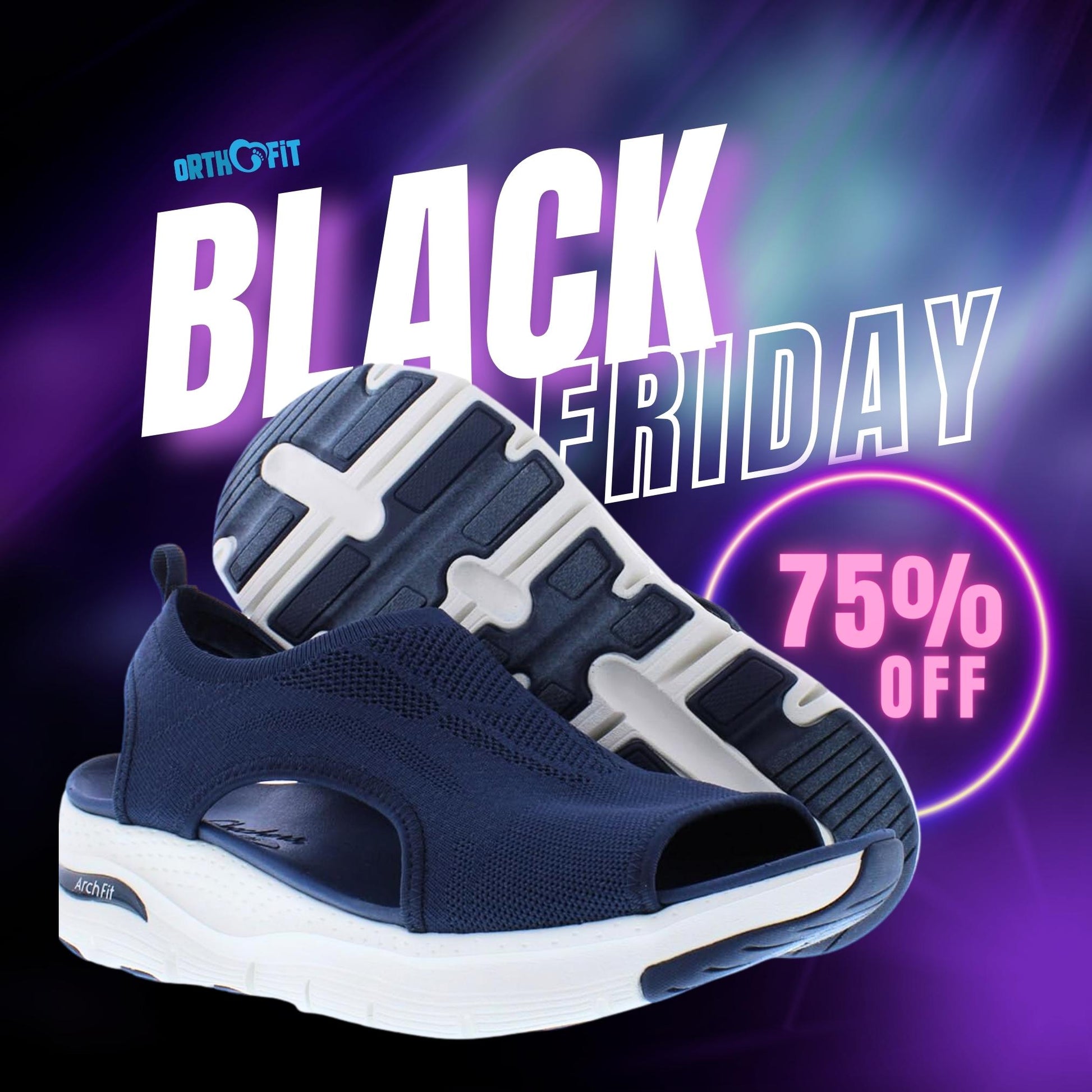 Orthopedic Sandals Black - 
Fashinoza