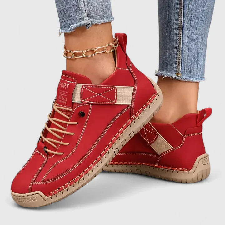 Orthopedic Stitched Strap High-Top Sneakers
