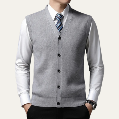 Men's Knit Waistcoat Smart Button Closure