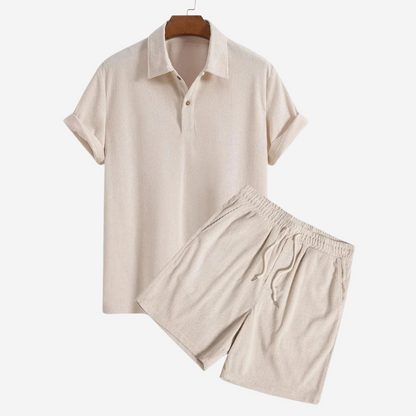Men's Cotton Twill Short Sleeve Shirt - Fashinoza