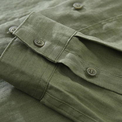Men's Linen Casual Shirt Green