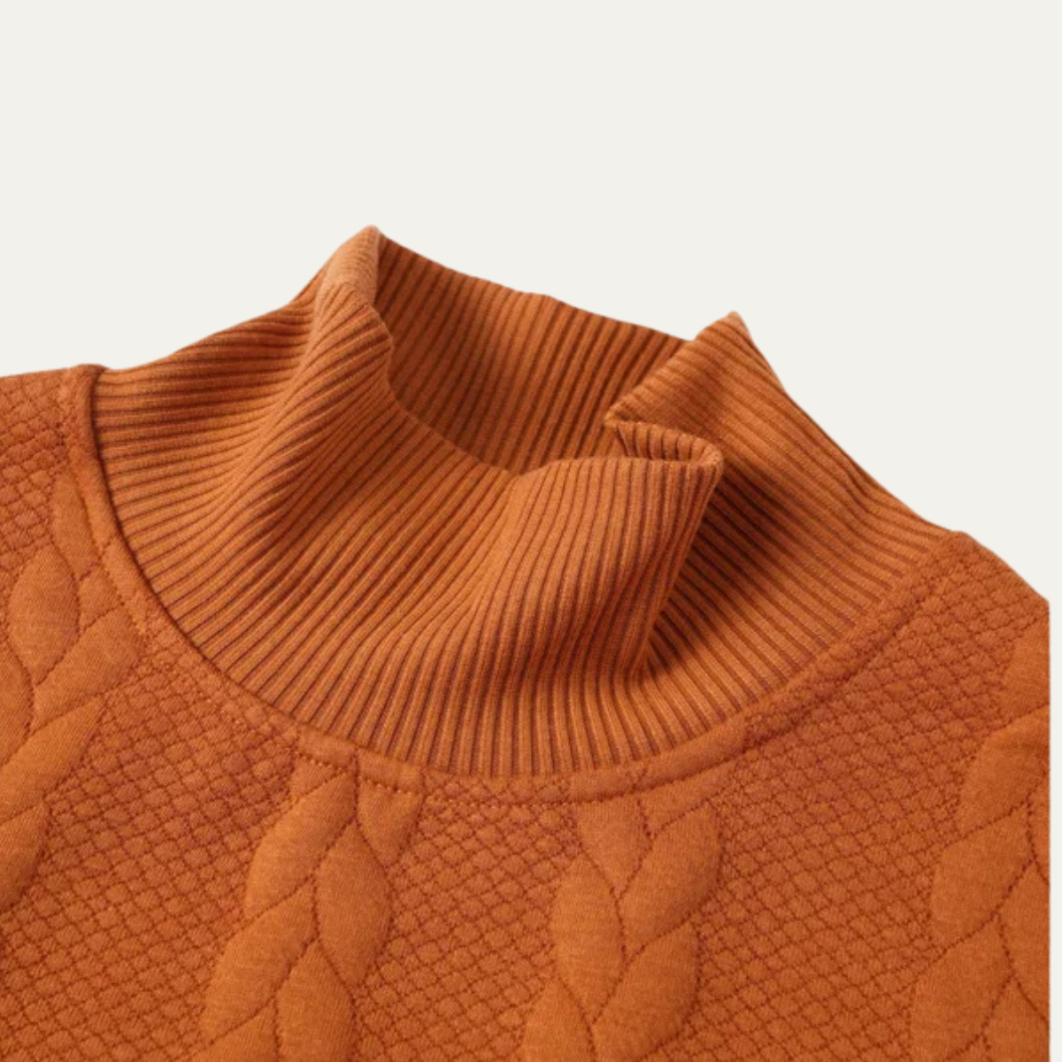Men's Cable Knit Turtleneck Sweater Ribbed Warm