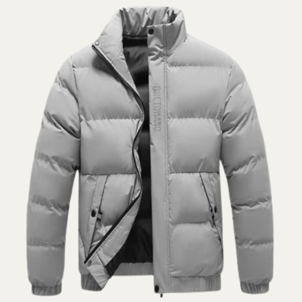 Men's Puffer Jacket Thick Padded Warm Black